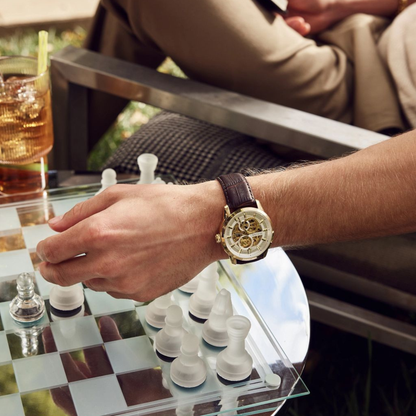 Bulova Sutton Classic Watch, Leather Strap, Silver-Tone Dial, 43 mm