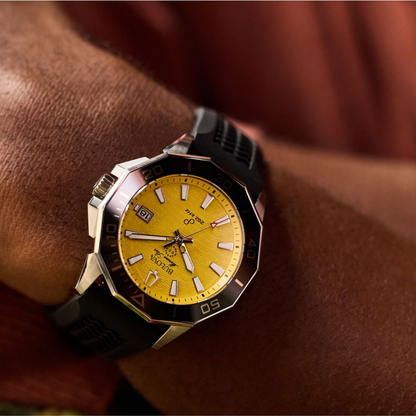 Bulova Marine Star Silicon Strap Yellow Dial Watch 43 mm