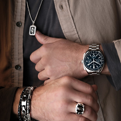 Bulova Lunar Pilot Chronograph Stainless Steel, Black Dial Watch 43.5 mm