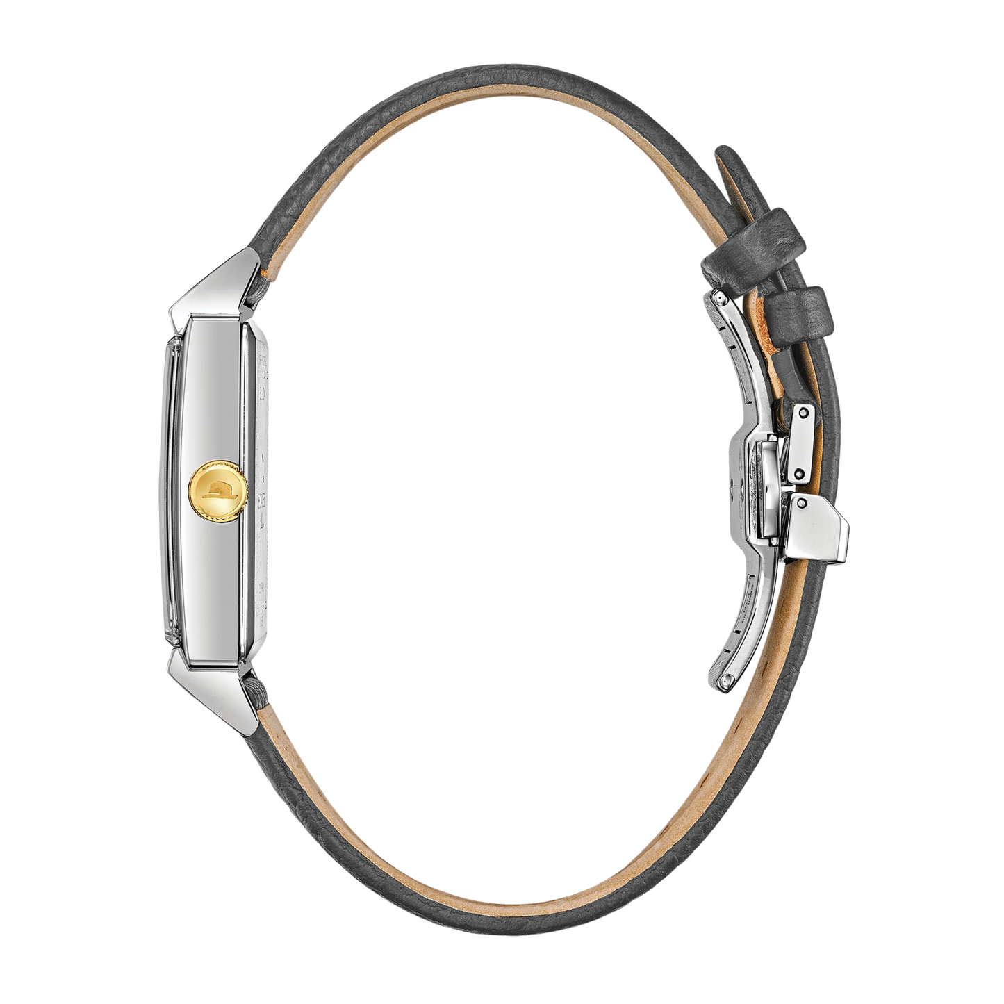 Bulova Frank Sinatra My Way Silver Grey Leather Black Dial Watch 29.5 mm