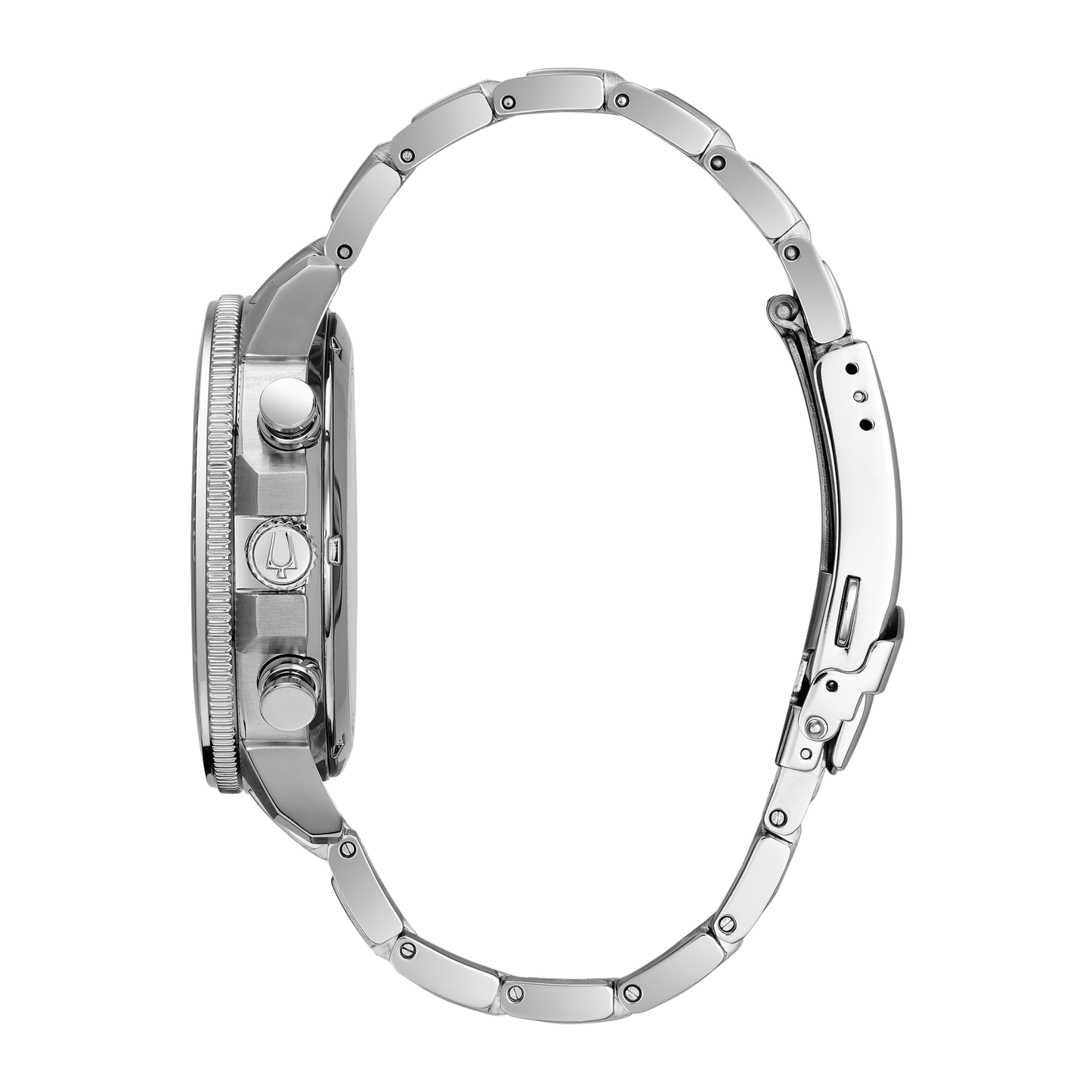 Bulova Series C Marine Star Silver Stainless Steel Black Dial Watch 45 mm