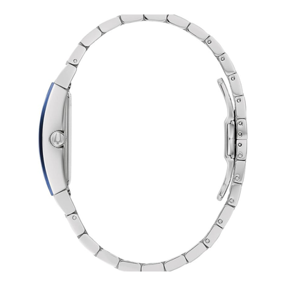 Bulova Modern Gemini Silver Stainless Steel Blue Dial Watch 30 mm