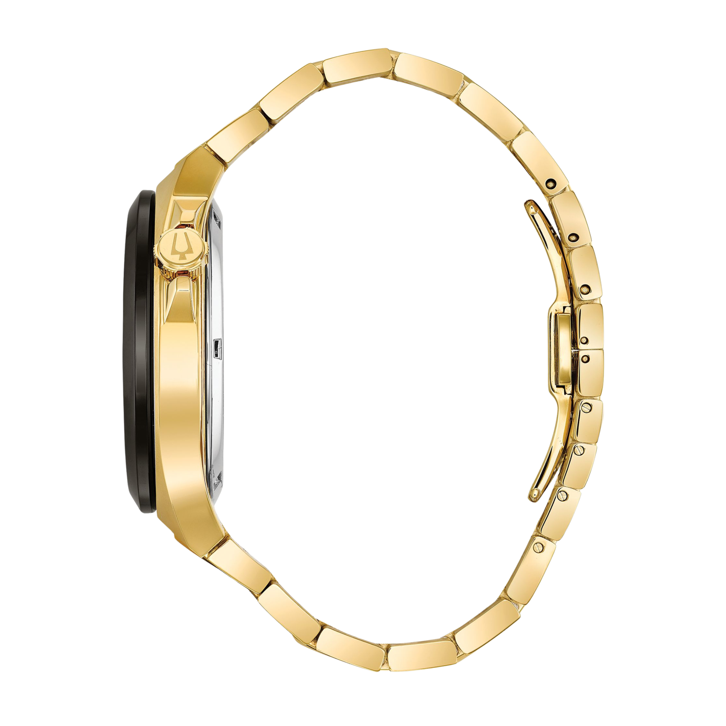 Bulova Maquina Automatic Watch, Gold Stainless Steel, Black Dial, 46 mm