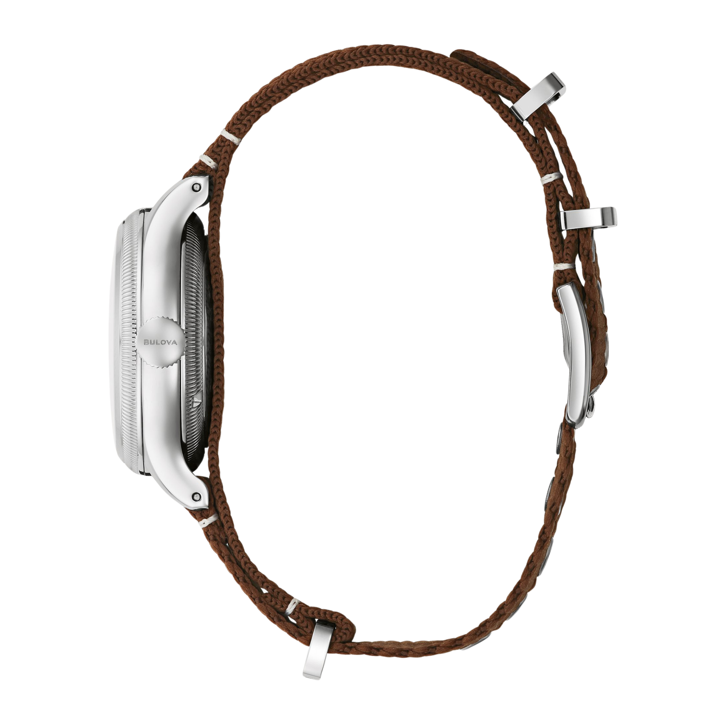 Bulova A-11 Hack Silver Stainless Steel Blue Dial Automatic Watch 37 mm