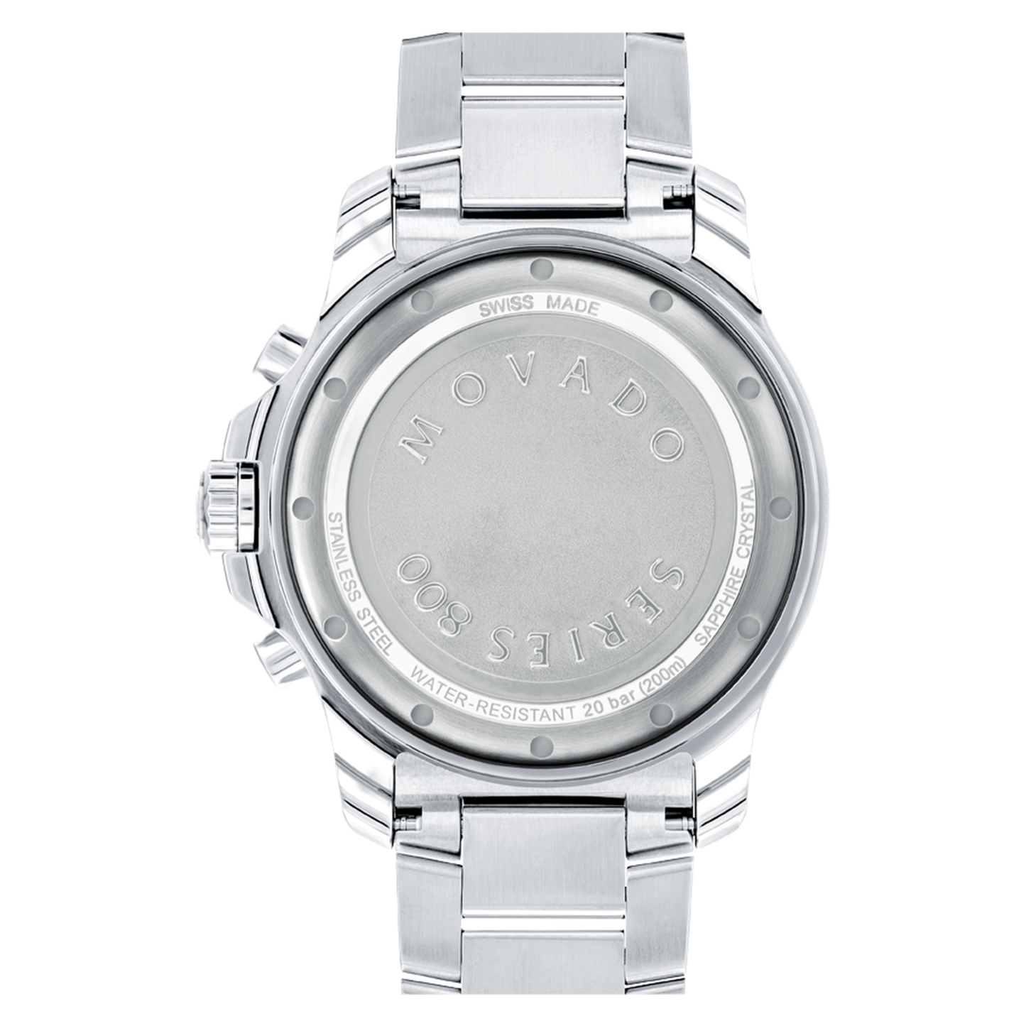 Movado Series 800 Chronograph Stainless Steel Black Dial Watch 42mm