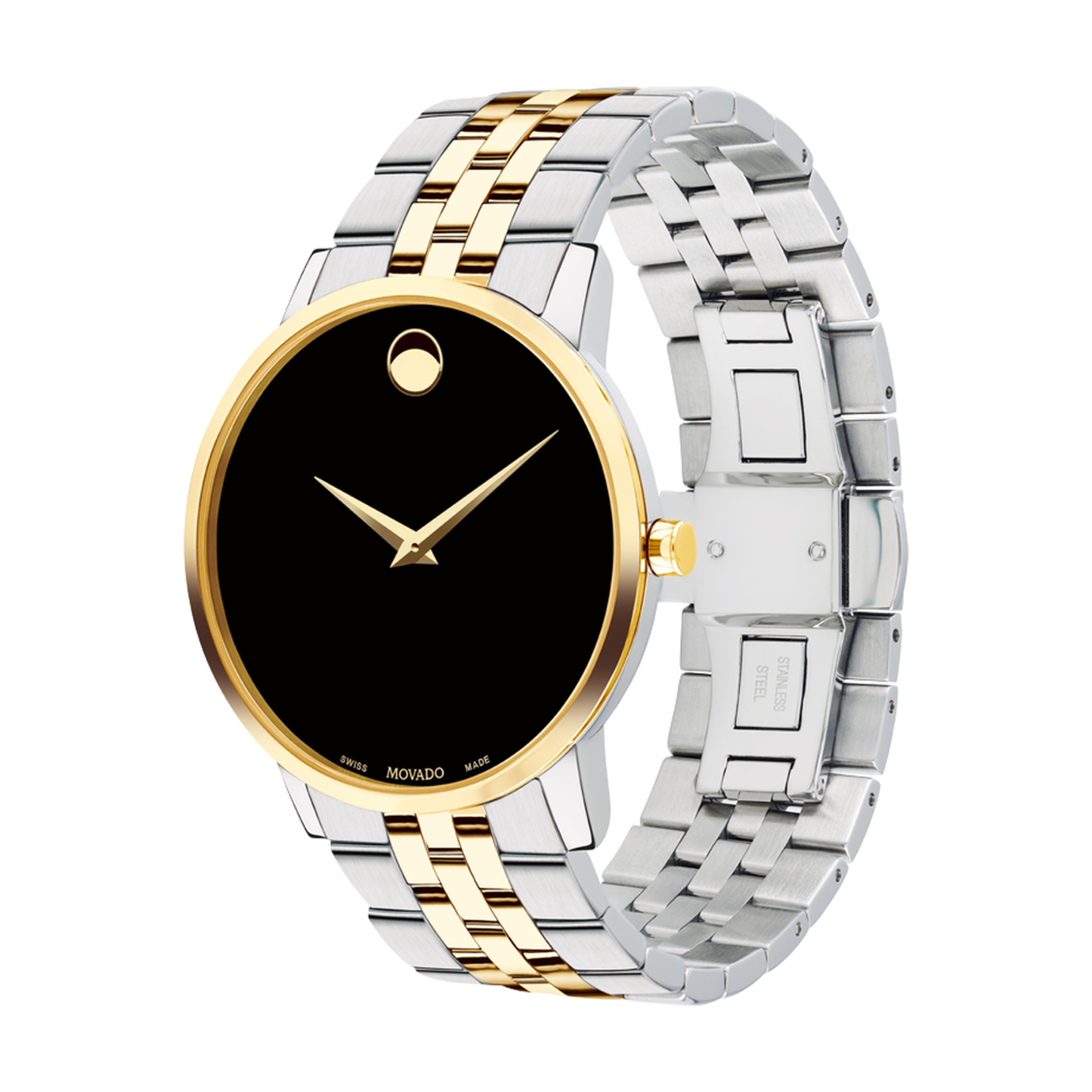 Movado Museum Classic Gold PVD Two-Tone Stainless Steel Bracelet Black Dial 40mm