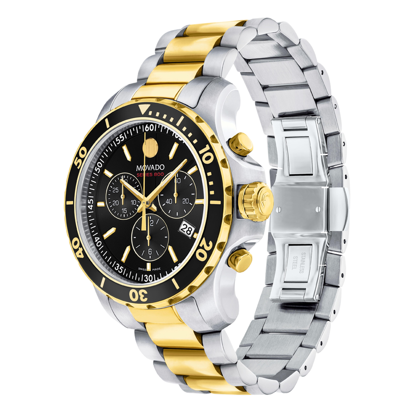 Movado Series 800 Chronograph PVD Two-Tone Stainless Steel Watch 42mm