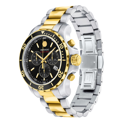 Movado Series 800 Chronograph PVD Two-Tone Stainless Steel Watch 42mm