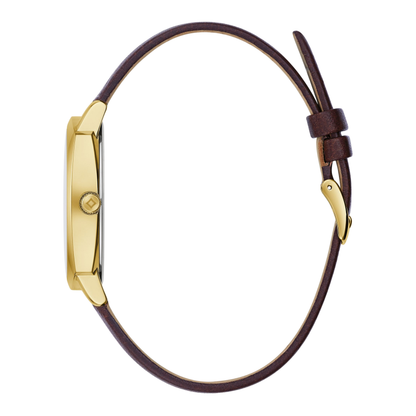 Bulova Hollyhock House Watch, Brown Leather, Grey Dial, 39 mm