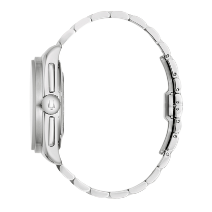 Bulova Lunar Pilot Chronograph Stainless Steel Red Dial Watch 43.5 mm