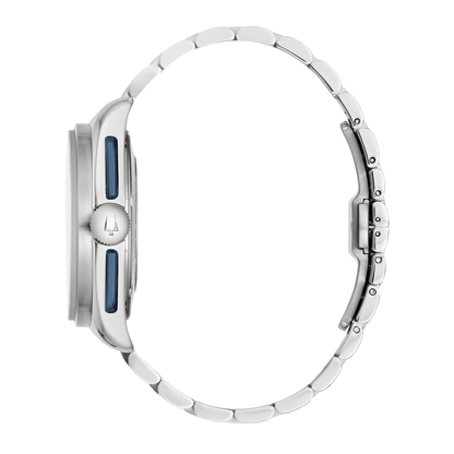 Bulova Archive Series Lunar Pilot Silver-Tone Stainless Steel Silver-Tone Dial Watch 43.5 mm