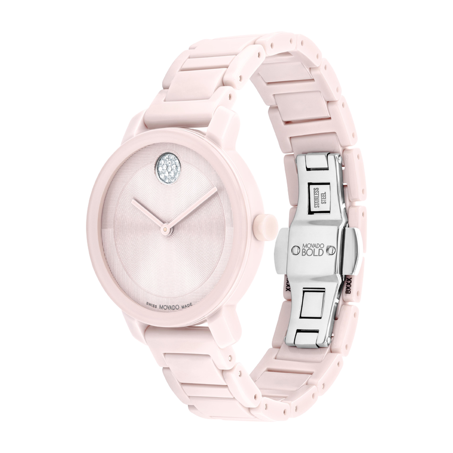 Movado Bold Evolution Blush Ceramic Watch 34 mm