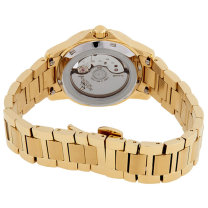 Bulova Marine Star Gold Stainless Steel Black Dial Watch 35mm