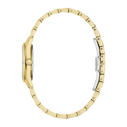 Bulova Crystal Gold Stainless Steel White Dial Watch 28.5 mm