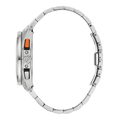 Bulova Racer Chronograph Silver Stainless Steel Light Blue Dial Watch 42 mm