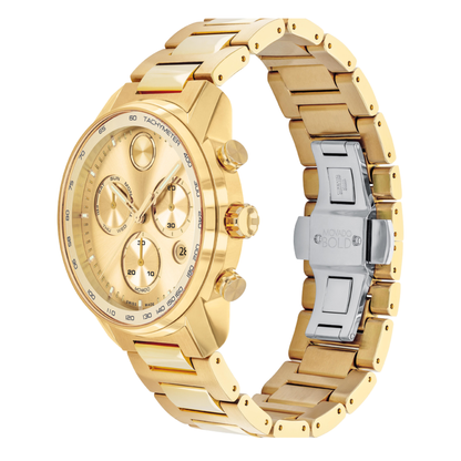 Movado Bold Verso Chronograph Gold Stainless Steel Watch 44 mm