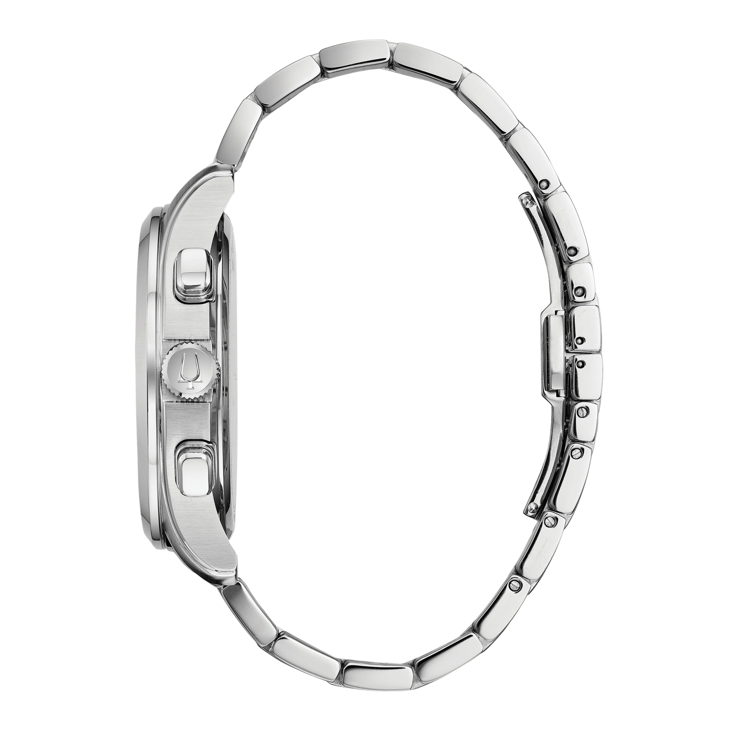 Bulova Classic Wilton Chronograph Silver Stainless Steel Black Dial Watch 46.5 mm