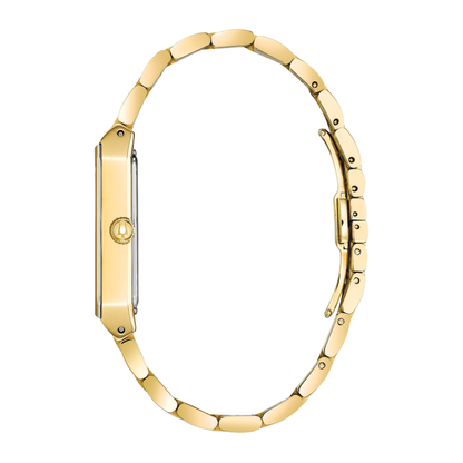 Bulova Quadra Modern Watch, Stainless Steel, Champagne-gold Dial, 30.75 mm