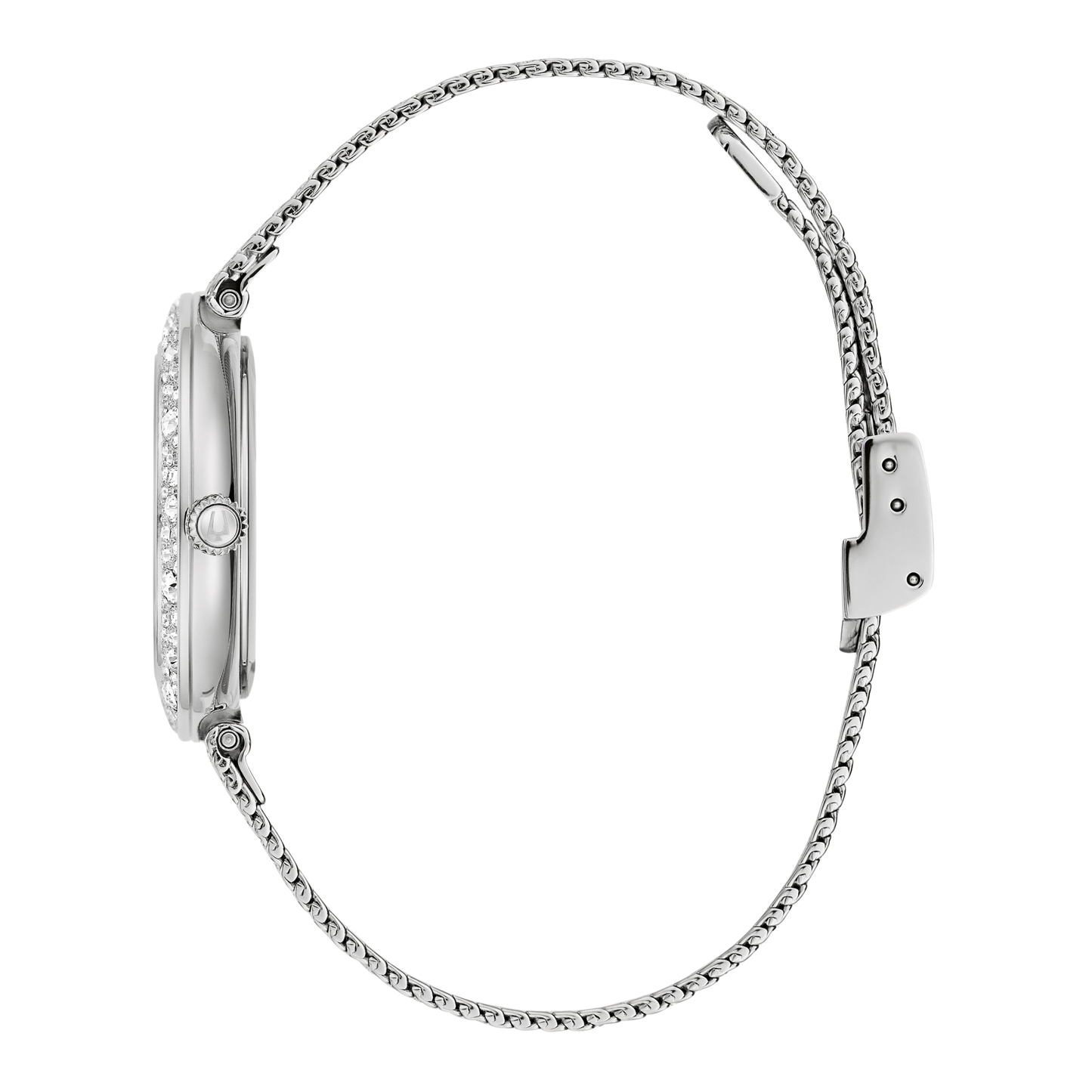 Bulova Crystal Silver Stainless Steel Silver Dial Watch 32 mm