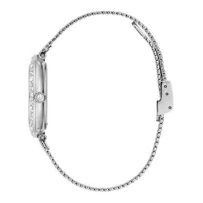 Bulova Crystal Silver Stainless Steel Silver Dial Watch 32 mm