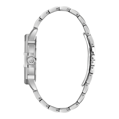 Bulova Crystal Octava Stainless Steel, Silver-Tone Dial, 41.5 mm