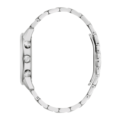 Bulova Sutton Chronograph Stainless Steel Silver Dial Watch 41 mm