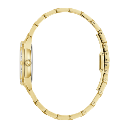 Bulova Sutton Gold Stainless Steel White Dial Watch 28 mm