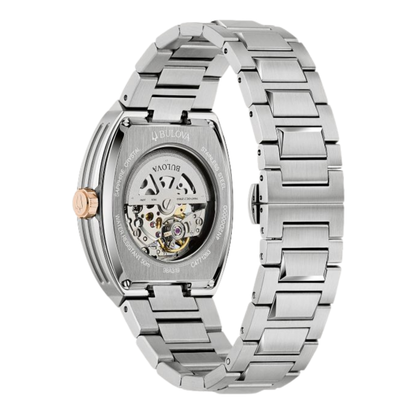 Bulova Maquina Skeleton Stainless Steel Blue Dial Automatic Watch 40 mm