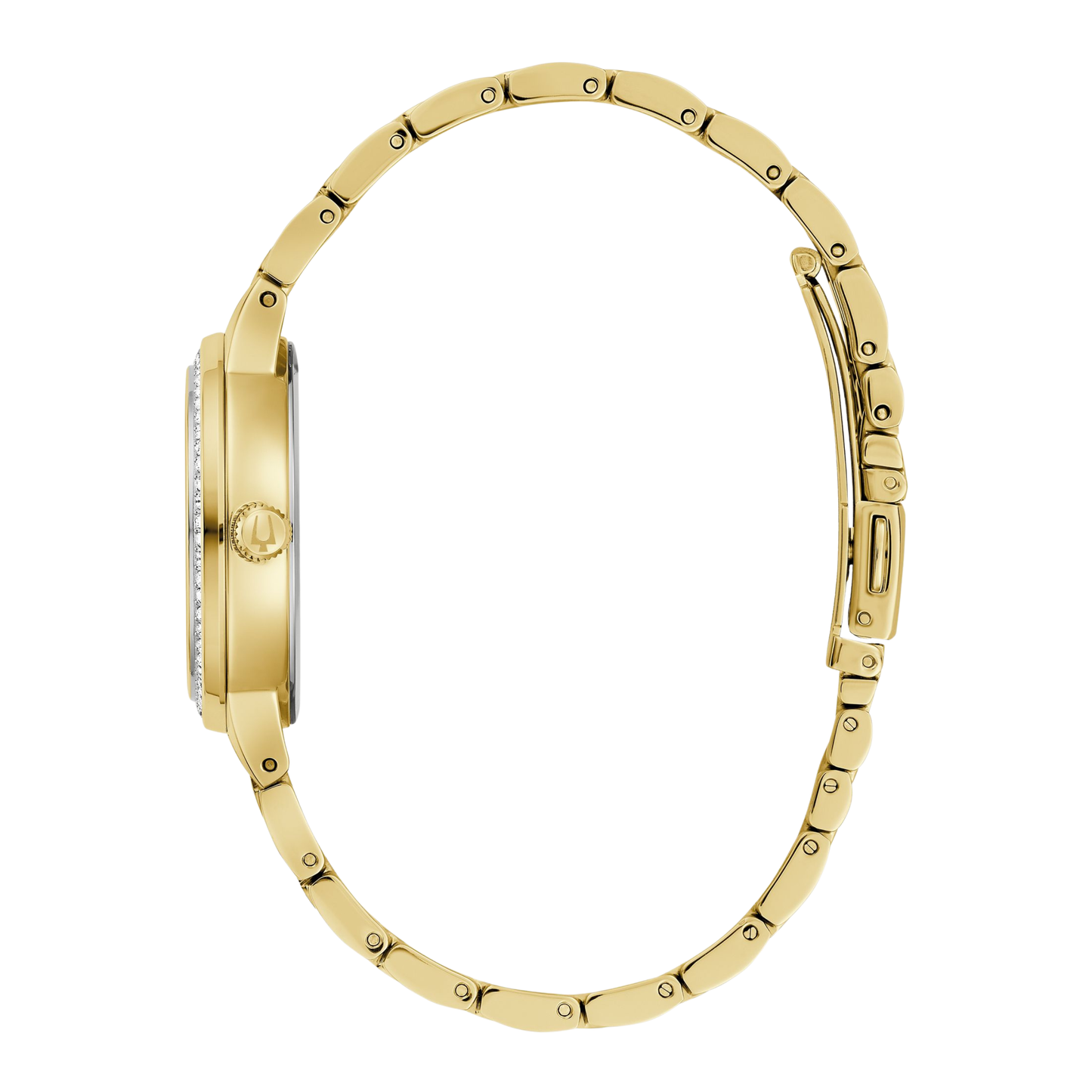 Bulova Crystal Phantom Gold Stainless Steel Gold Dial Watch 32.5 mm