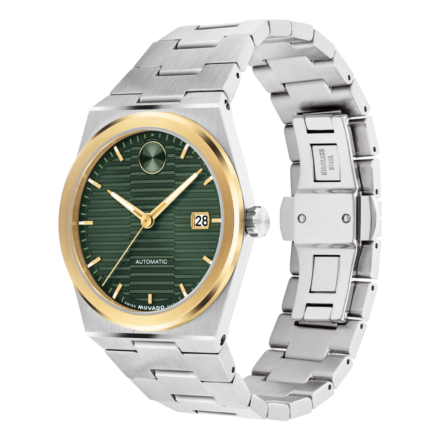 Movado Bold Quest Two-Tone Stainless Steel Green Dial Automatic Watch 39mm