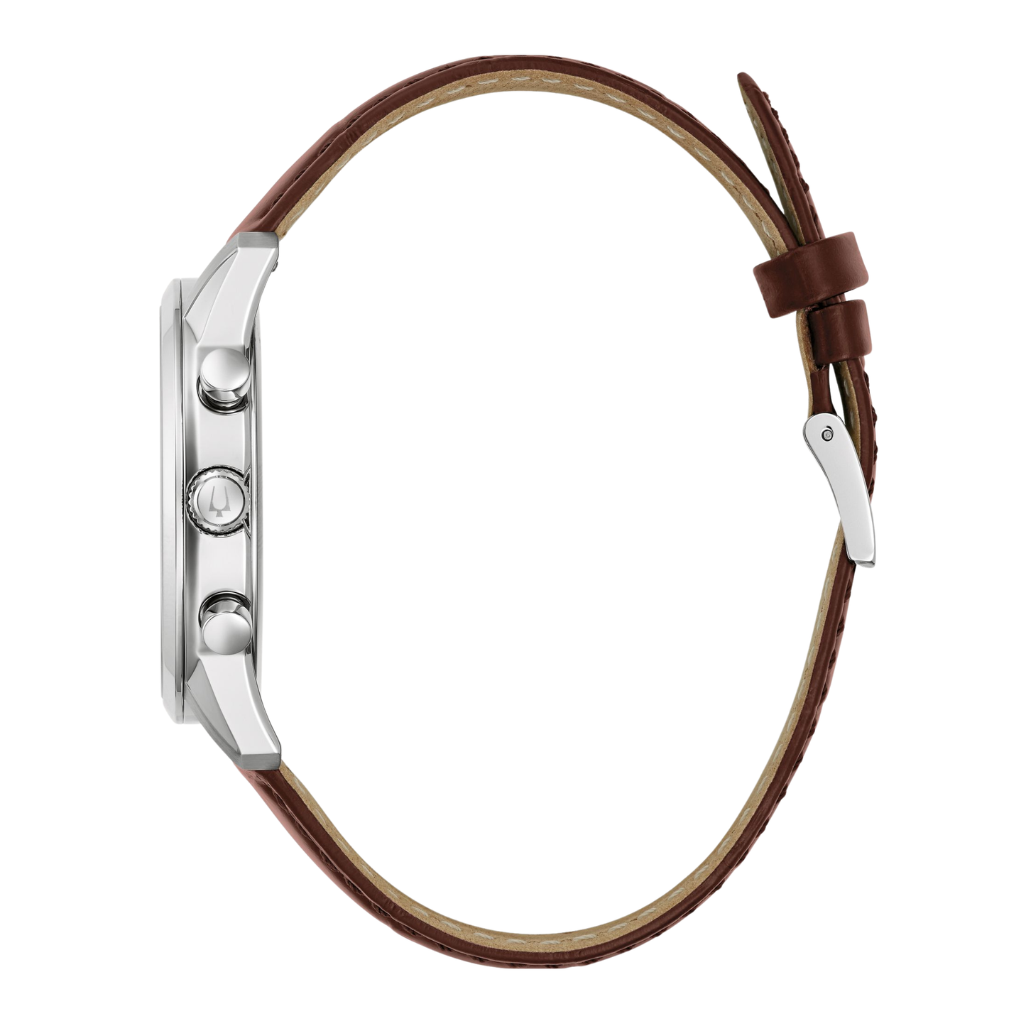 Bulova Sutton Chronograph Brown Leather Blue Dial Watch 41 mm