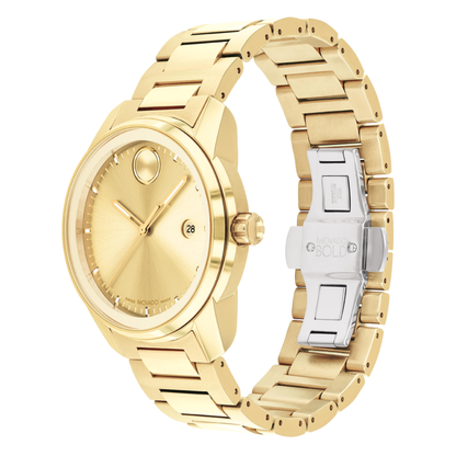 Movado Bold Gold Dial Stainless Steel Swiss Watch 42 mm