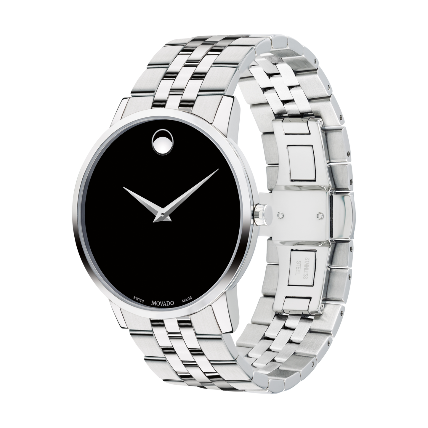 Movado Museum Classic Black Dial Stainless Steel Watch 40 mm