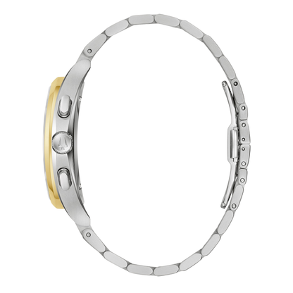 Bulova Curv Two-Tone Stainless Steel Black Dial Watch 44 mm