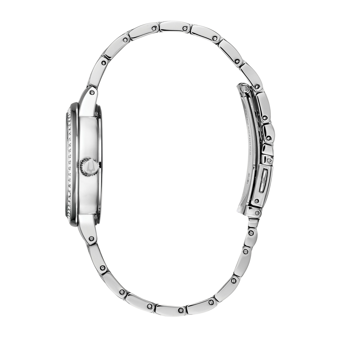 Bulova Crystal Phantom Silver Stainless Steel Blue Dial Watch 32.5 mm