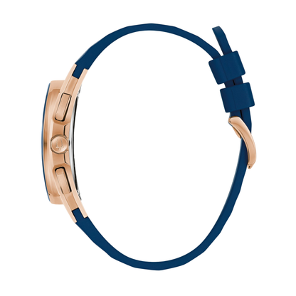 Bulova CURV Chronograph Rubber Strap Blue Dial Watch 44 mm