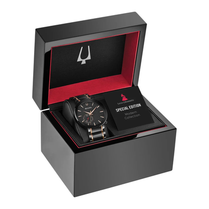 Bulova Classic Latin Grammy Watch, Stainless Steel Black Dial Watch 42 mm