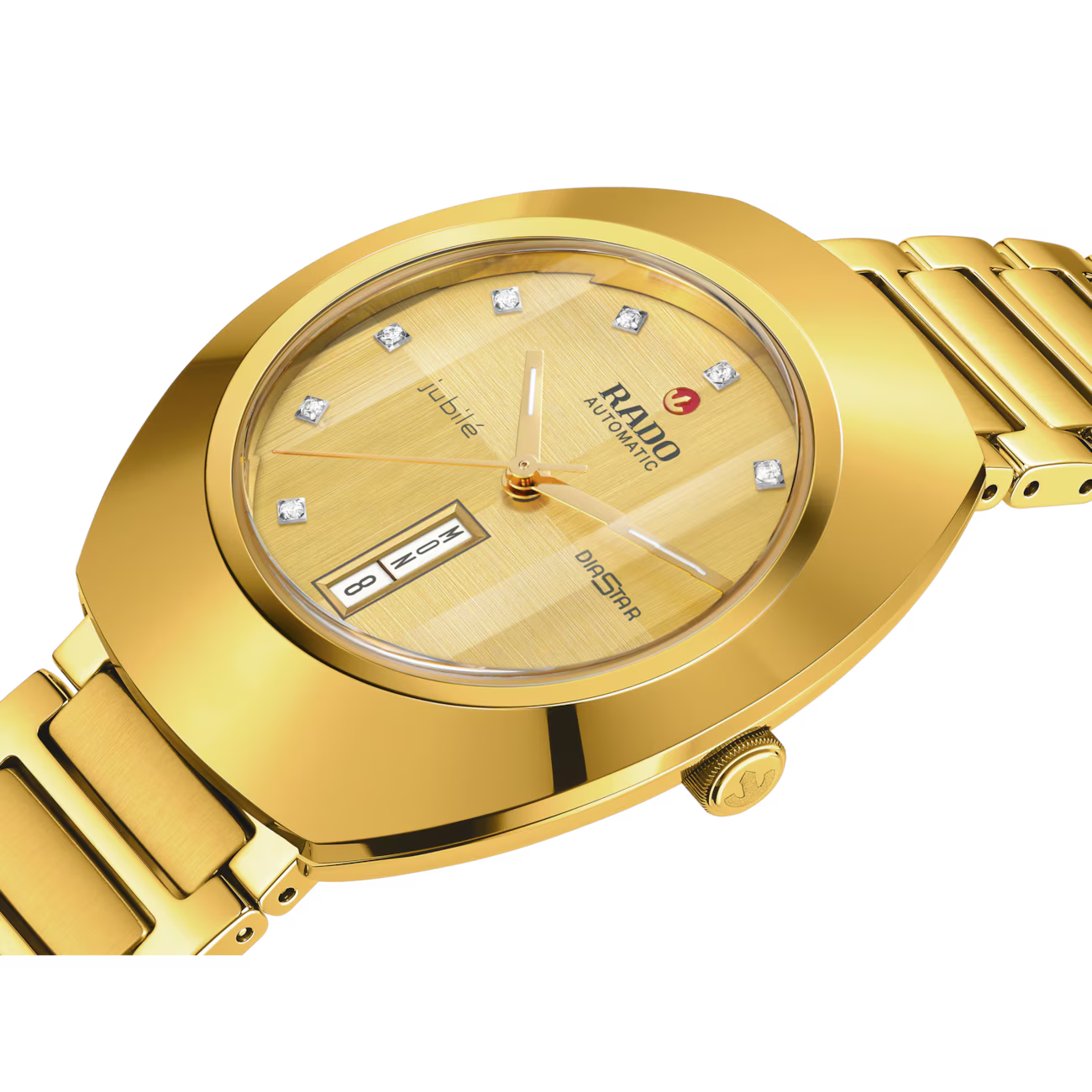 Rado DiaStar Original Diamond Gold Stainless Steel Automatic Watch 38 mm