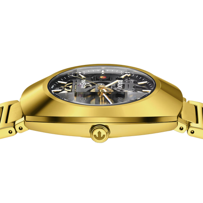 Rado DiaStar Original Grey Skeleton Gold Automatic Watch 38 mm