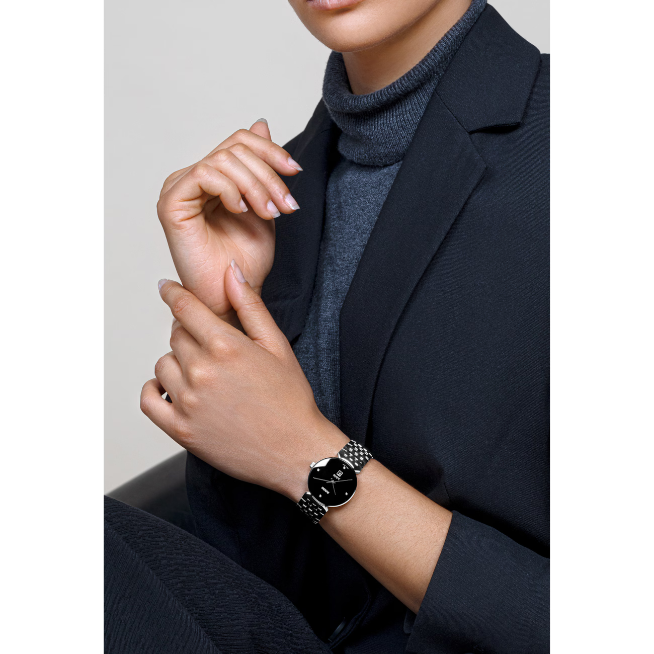 Rado Florence Classic Diamond Black Stainless Steel Watch 30 mm