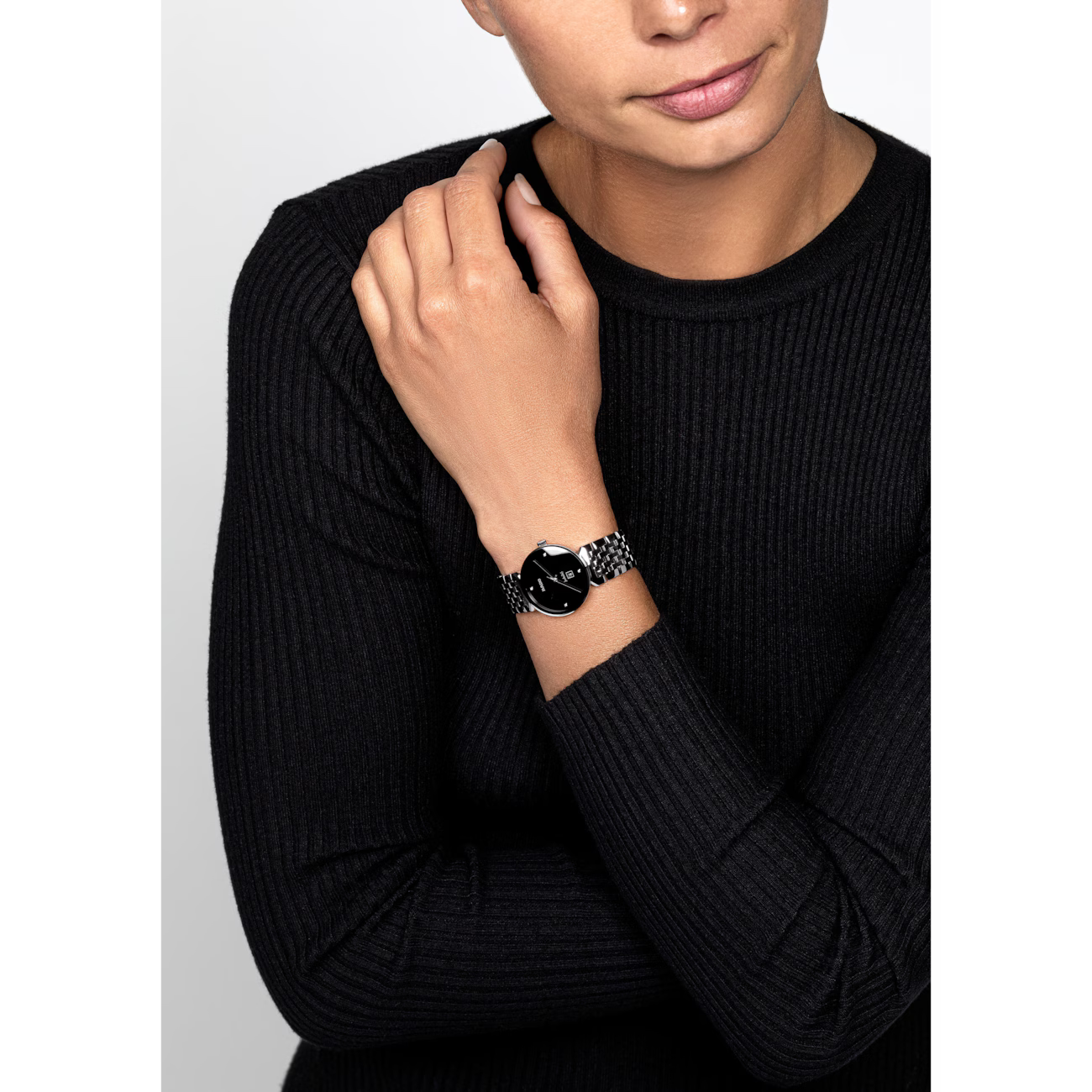 Rado Florence Classic Diamond Black Stainless Steel Watch 30 mm