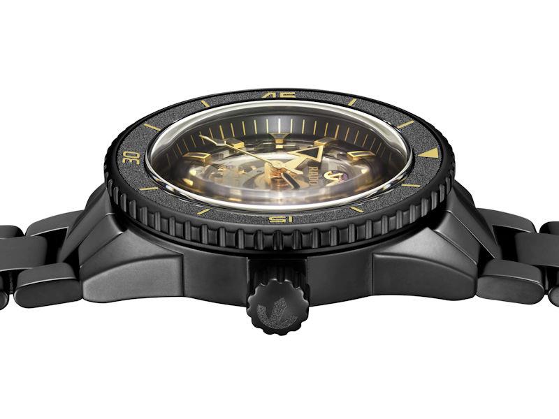 Rado Captain Cook Black Skeleton Ceramic Automatic Watch 43 mm