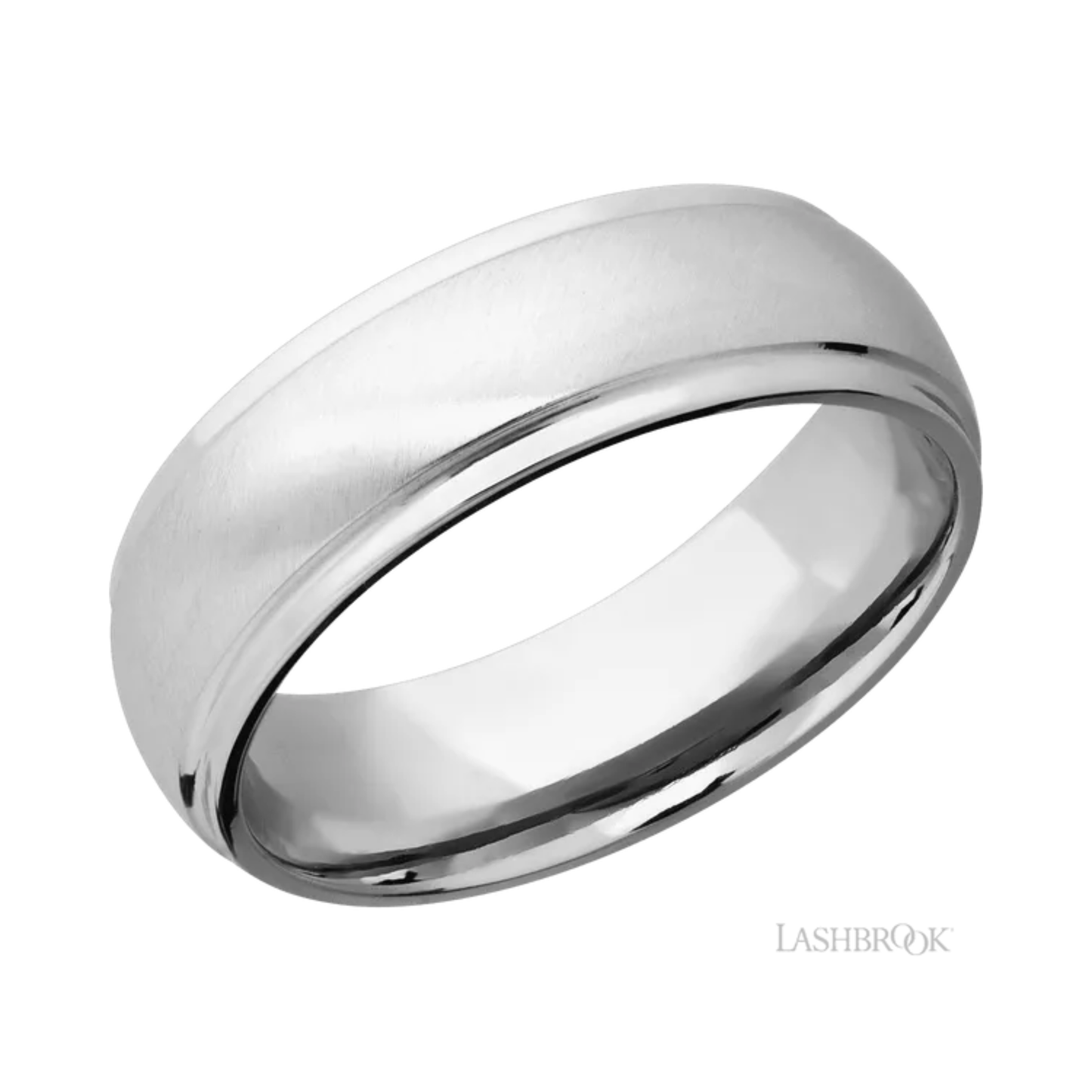 Anglesatin Wedding Band Cobalt Chrome – 7 mm Domed Stepped Down Edges