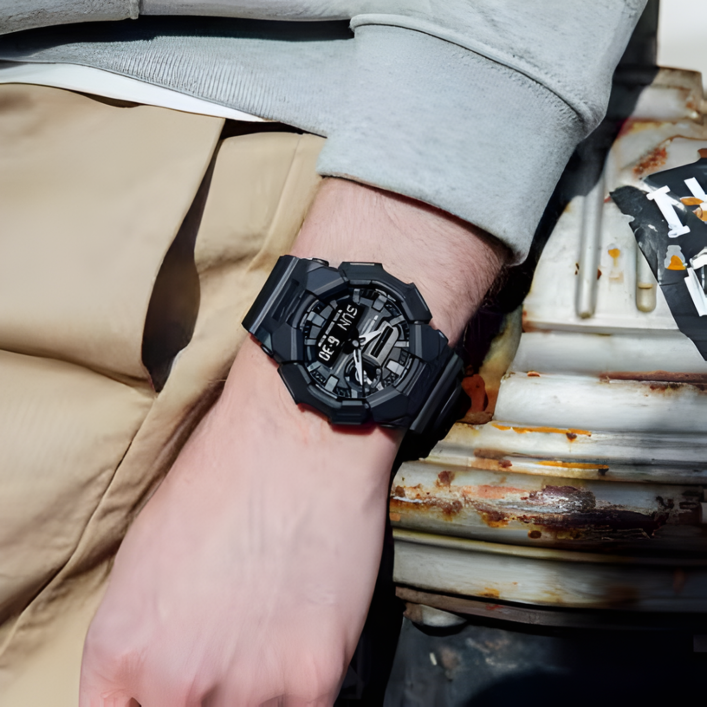 G-SHOCK GA010 Series Black Large-Case Analog-Digital Watch 55.1 mm