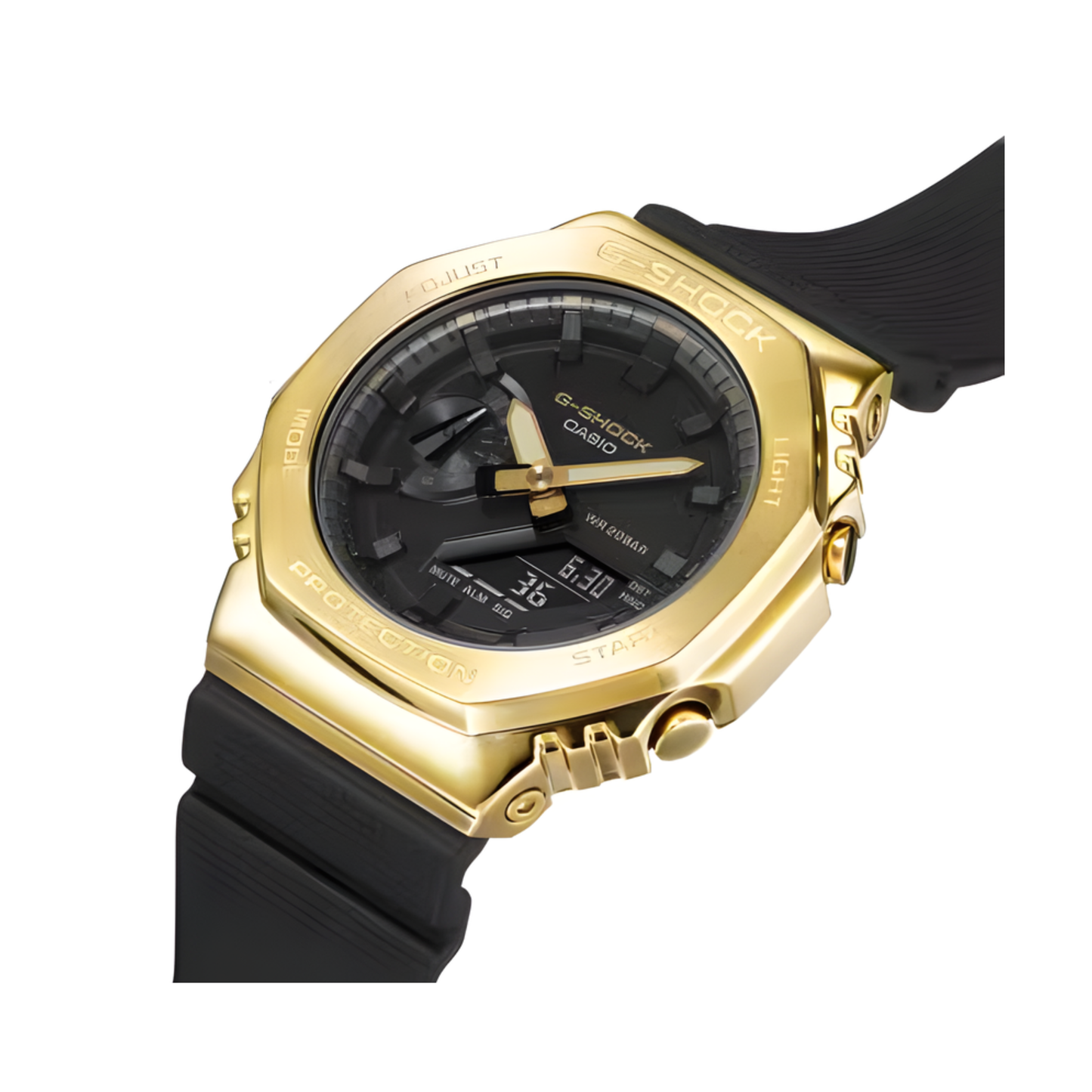 G-SHOCK 2100 Series Metal-Covered Black/Gold Analog-Digital Watch 49.3mm