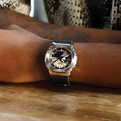 G-SHOCK GM2100 Series Metal-Covered Black Octagonal Watch 49.3mm