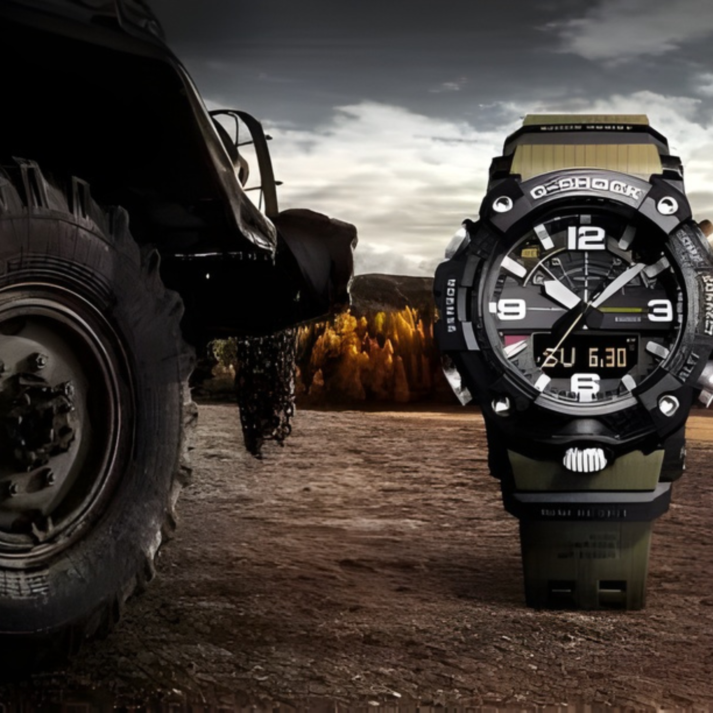 G-SHOCK MUDMASTER Olive/Black Carbon Core Guard Watch 55.4mm