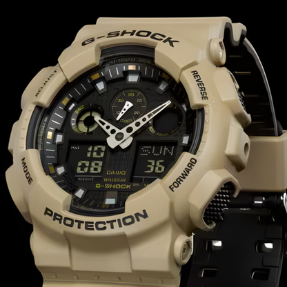 G-SHOCK GA100 Series Sand Beige Analog-Digital Watch 55mm