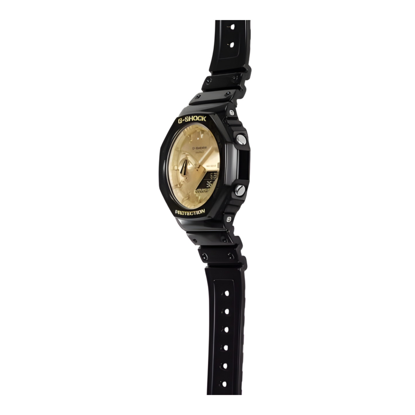 G-SHOCK 2100 Series Black Resin Gold Dial Watch 48.5mm