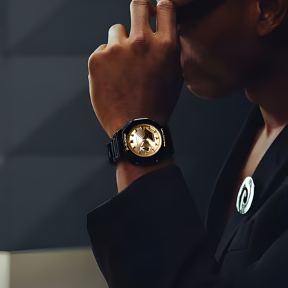 G-SHOCK 2100 Series Black Resin Gold Dial Watch 48.5mm